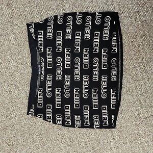 Urban Outfitters new without tags Hello skirt sz small black and white mini knit
